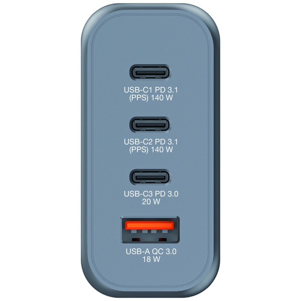 Verbatim Ładowarka sieciowa GaN 140W3xUSB-C/USB-A + Adapter EU/UK/US GNC-140 32203