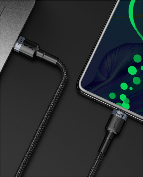 Baseus CATKLF-AL91 USB-C - USB-C PD QC cable 100W 5A 480Mb/s 2m - black and red