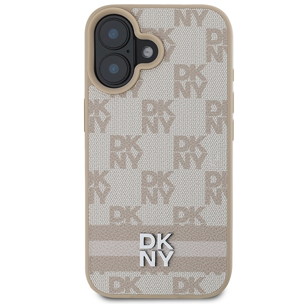 DKNY DKHCP16SPCPTSSP iPhone 16 6.1"różowy/pink hardcase Checkered Pattern & Printed Stripes