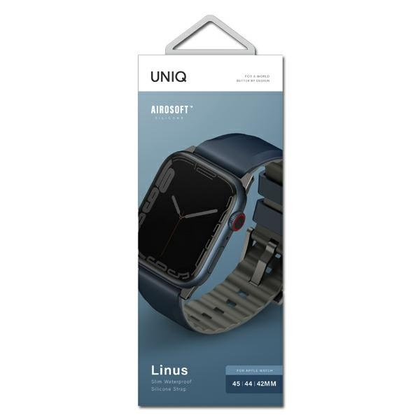 Pasek UNIQ Linus na Apple Watch 1/2/3/4/5/6/7/8/SE/SE2/Ultra 42/44/45/49mm - niebieski
