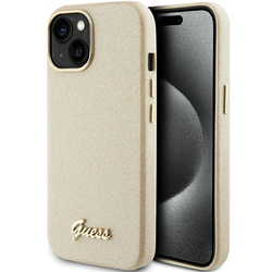 GUESS GUHCP15SPGGGMCSD IPHONE 15/14/13 6.1 "ZŁOTY / LIGHT GOLD HARDCASE GLITTER GLOSSY SCRIPT