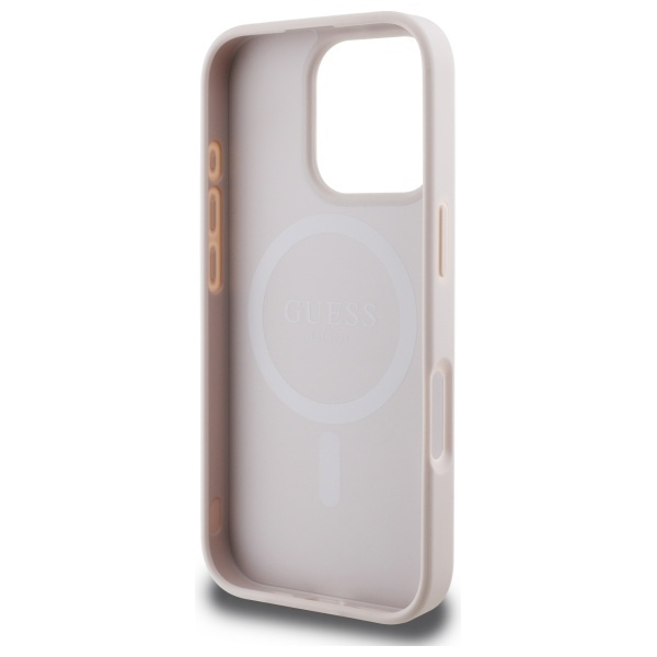 Guess GUHMP16XG4GFRP iPhone 16 Pro Max 6.9" różowy/pink hardcase 4G Ring Classic Logo MagSafe