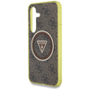 Etui Guess 4G Glitter Triangle Buttons   MagSafe do Samsung Galaxy S25 brązowy