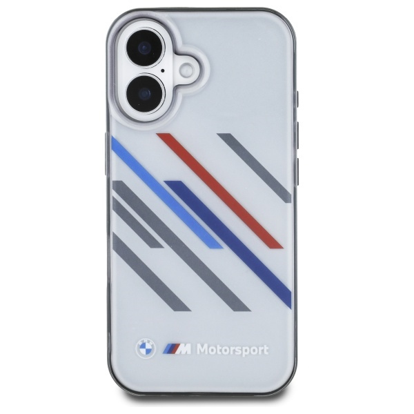 BMW BMHCP16M23HTRAG iPhone 16 Plus 6.7"   szary/grey hardcase Motorsport IML Random Stripes