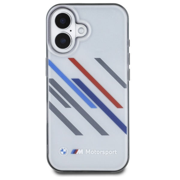 BMW BMHCP16S23HTRAG iPhone 16 6.1"        szary/grey hardcase Motorsport IML Random Stripes