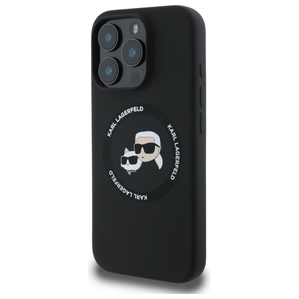 Karl Lagerfeld KLHMP16XSKCHTCK iPhone 16  Pro Max 6.9" czarny/black hardcase Silicone Karl&Choupette Heads MagSafe