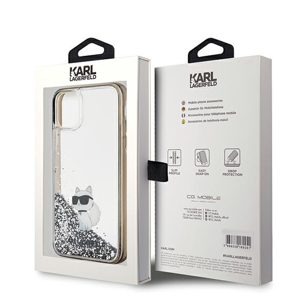Etui Karl Lagerfeld Liquid Glitter Choupette na iPhone 11 / Xr - przezroczyste