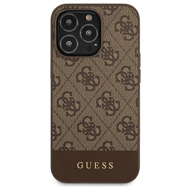 Guess GUHCP13LG4GLBR iPhone 13 Pro / 136,1" brązowy/brown hard case 4G Stripe Collection