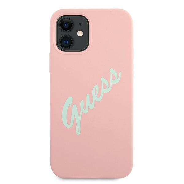 Guess GUHCP12SLSVSPG iPhone 12 mini5,4" różowo zielony/green pink hardcase Silicone Vintage