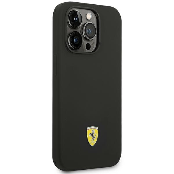Ferrari FEHCP14LSIBBK iPhone 14 Pro 6.1" black/black hardcase Silicone Metal Logo