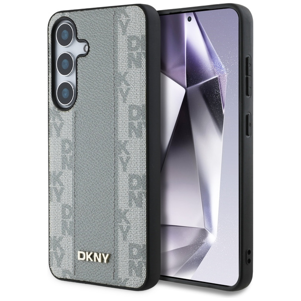 Etui DKNY Leather Checkered Pattern      MagSafe do Samsung Galaxy S25 taupe