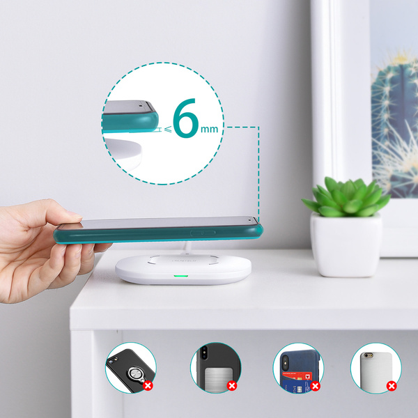 Choetech ładowarka bezprzewodowa Qi 15W + kabel USB - USB Typ C 1m biały (T550-F-V2)