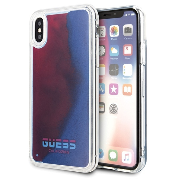 GUESS GUHCPXGLCRE IPHONE X/XS CZERWONY /RED HARD CASE CALIFORNIA GLOW IN THE DARK