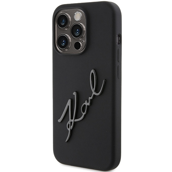 KARL LAGERFELD KLHCP15LSKSBMCK IPHONE 15 PRO 6.1" CZARNY/BLACK HARDCASE SILICONE KARL SCRIPT