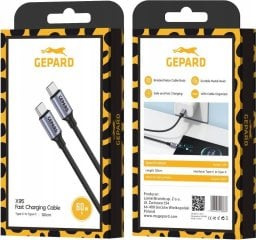 Kabel GEPARD USB-C - USB-C 60W metal head 1,2m