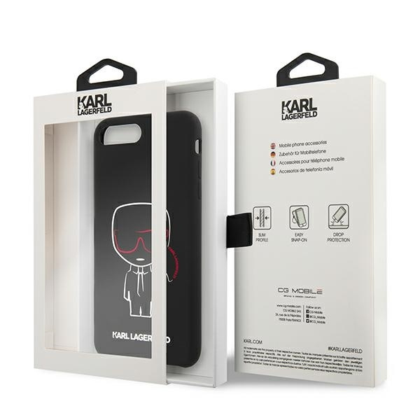 KARL LAGERFELD KLHCI8LSLKCBK IPHONE 7/8 PLUS HARDCASE CZARNY/BLACK SILICONE KARL ICONIC