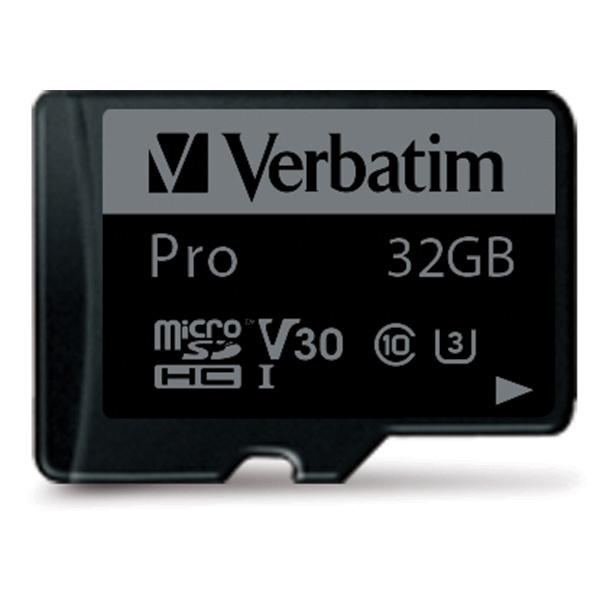 Verbatim Karta microSD 32GB + adapterPro U3 czarny/black 47041