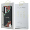 Etui Guess Leather 4G Flowers Print      Metal Classic Logo MagSafe Samsung Galaxy S25 czarny