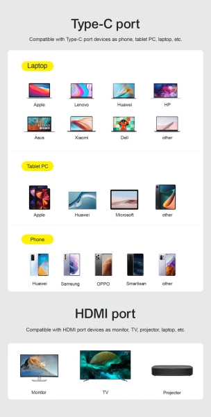 Kabel Joyroom SY-20C1 USB-C (kątowy) / HDMI (prosty) 4K 60Hz 2m – szary