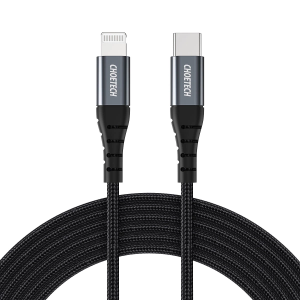 Choetech IP0041 USB-C / Lightning MFi 480Mb/s 3A 2 m cable - black