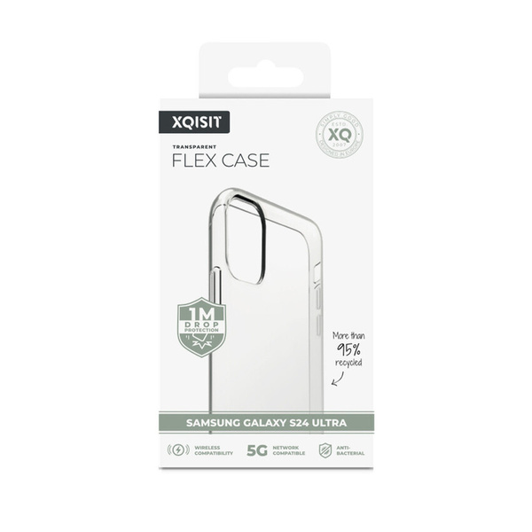 XQISIT NP Flex Case Anti Bac, RECYCLED for Galaxy S24 Ultra clear