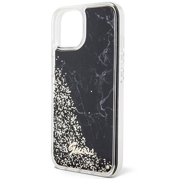 Guess GUHCP14SLCSGSGK iPhone 14 / 15 /13 6.1" czarny/black hardcase Liquid Glitter Marble