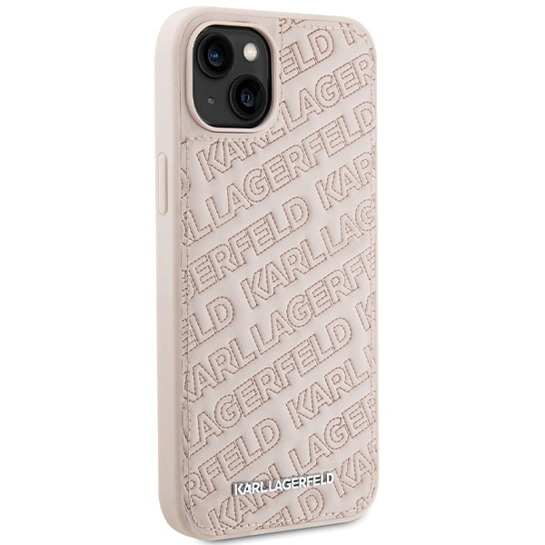 Etui Karl Lagerfeld Quilted K Pattern na iPhone 15 - różowe