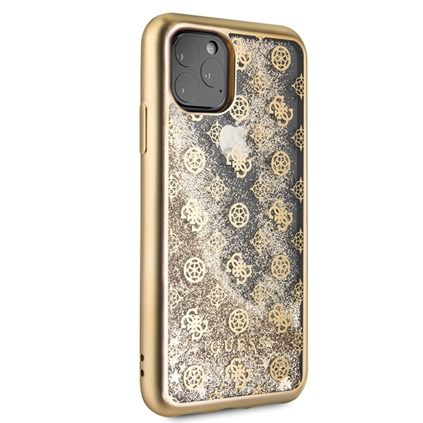 Guess GUHCN58PEOLGGO iPhone 11 Prozłoty/gold hard case 4G Peony Liquid Glitter