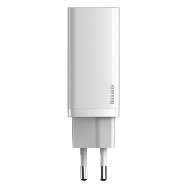 Baseus ładowarka sieciowa GaN2 Lite PD 65W 1x USB-C 1x USB biała