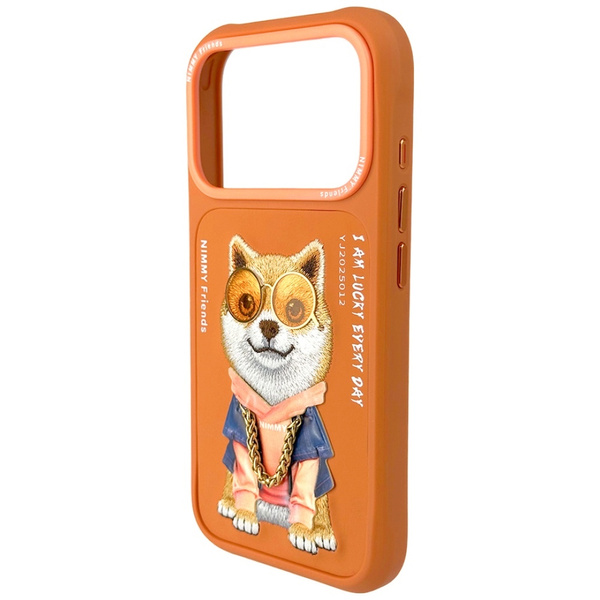 Etui Nimmy Glasses Cool Dog do iPhone 17 Pro Max pomarańczowy