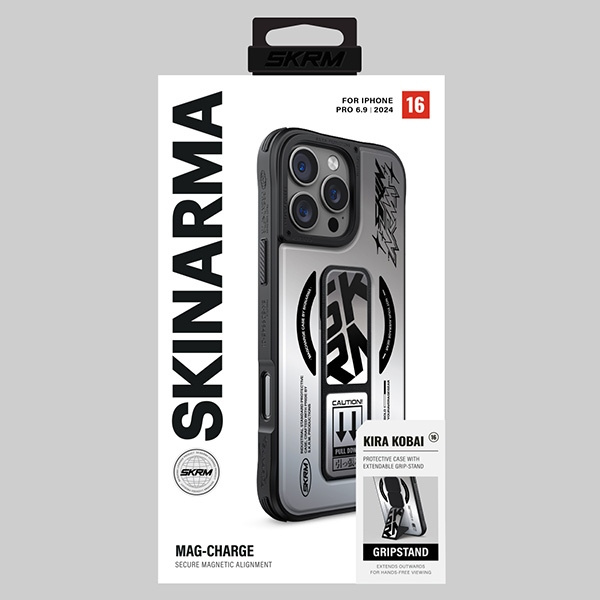 Skinarma etui Kira Kobai iPhone 16 Pro    6.3" Magnetic Charging Grip Stand chrome