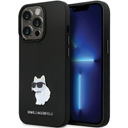 Etui Karl Lagerfeld Silicone Choupette Metal Pin na iPhone 14 Pro Max - czarne