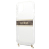Guess GUHCP13SKC4GBGO iPhone 13 mini5,4" Transparent hardcase 4G Brown Strap Gold Chain