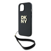 DKNY DKHCP15MPBSWSK iPhone 15 Plus6.7" czarny/black hardcase Wrist Strap Stock Logo