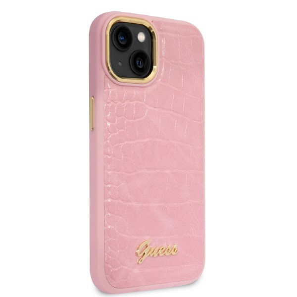 Guess GUHCP14MHGCRHP iPhone 14 Plus / 15 Plus 6.7" różowy/pink hardcase Croco Collection