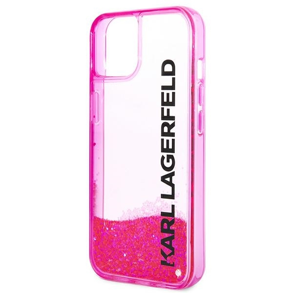 Etui Karl Lagerfeld Liquid Glitter Elong na iPhone 14 6,1" - różowe
