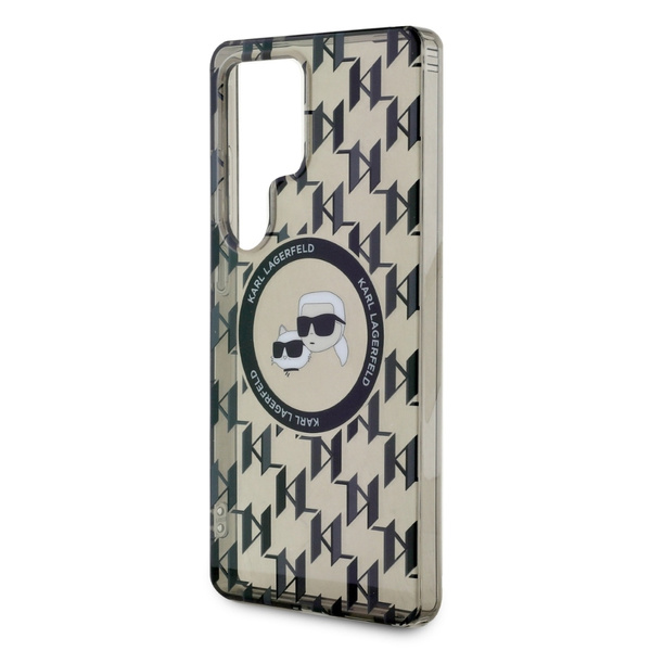 Etui Karl Lagerfeld Button Karl &        Choupette Heads On KL Pattern MagSafe do Samsung Galaxy S25 Ultra czarny