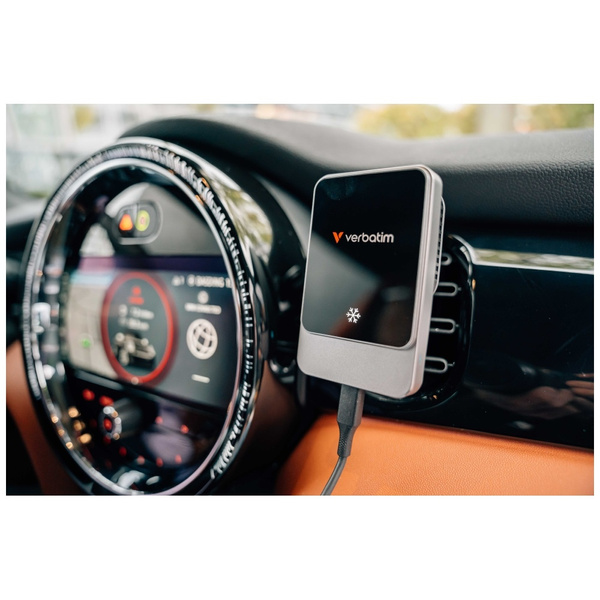 Uchwyt samochodowy z ładowarką           bezprzewodową Verbatim  n Drive 15W RGB CND-03 czarny srebrny/black silver 31862