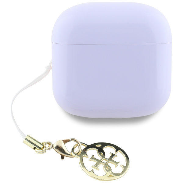 Słuchawki TWS Guess Glossy Effect        Printed Classic Logo & Charm lawendowy