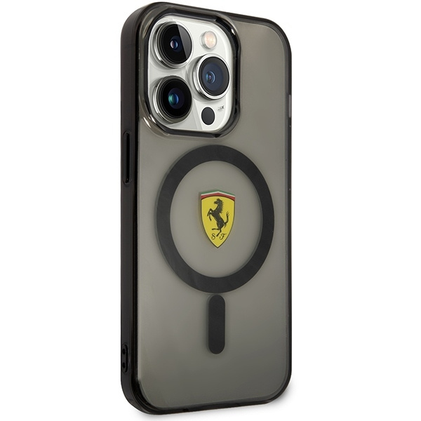 Etui Ferrari Translucent MagSafe na iPhone 14 Pro Max - czarne