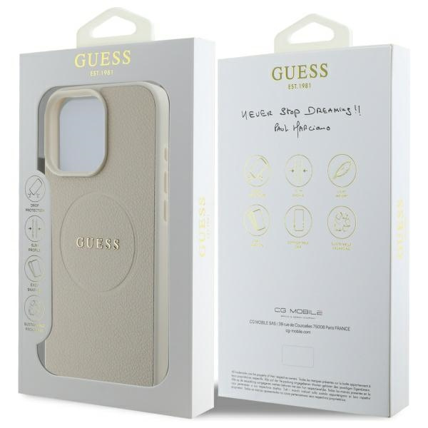 Guess GUHMP16XPGHSMME iPhone 16 Pro Max6.9" beżowy/beige hardcase Grained Ring MagSafe