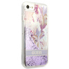 Guess GUHCI8LFLSU iPhone SE 2022 / SE 2020 / 7 / 8 fioletowy/purple hardcase Flower Liquid Glitter