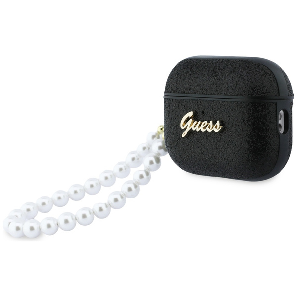 Etui Guess Glitter Pearl Strap do        AirPods Pro 3 czarny
