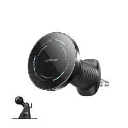 Uchwyt samochodowy Joyroom JR-ZS502 kompatybilny z MagSafe z ładowarką indukcyjną na kratkę nawiewu/deskę rozdzielczą - czarny