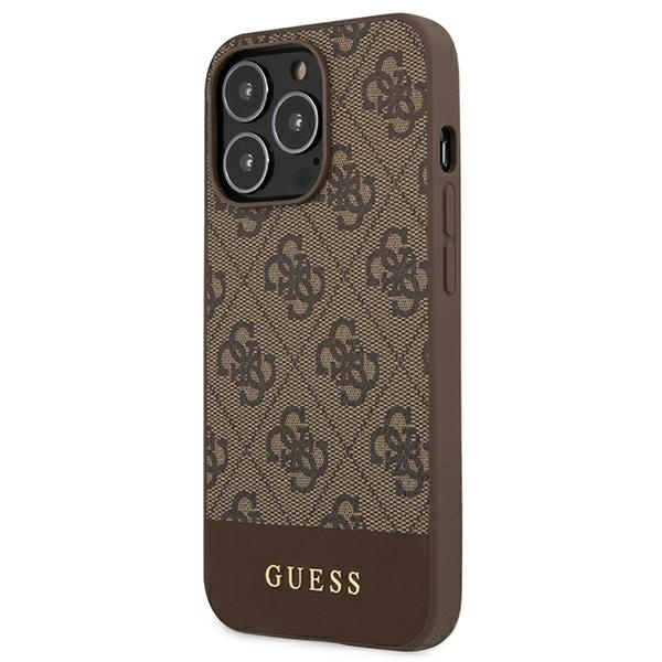 Guess GUHCP13LG4GLBR iPhone 13 Pro / 136,1" brązowy/brown hard case 4G Stripe Collection