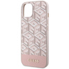 Guess GUHMP14MHGCFSEP iPhone 14 Plus / 15 Plus 6.7" różowy/pink hard case GCube Stripes MagSafe