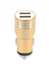 (4538) MOCOLO CAR CHARGER 2XUSB FAST CHARGER GOLD LOADER + TYPE-C CABLE WHITE