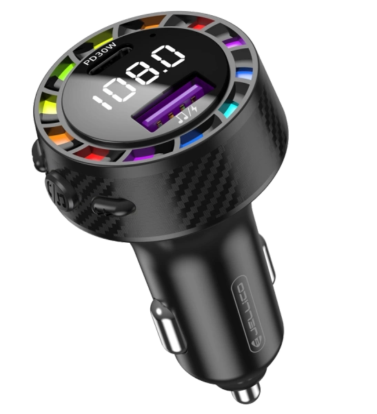 JELLICO transmiter FM FM2 PD 30W 1xUSB-C + 1xUSB QC3.0 Czarny