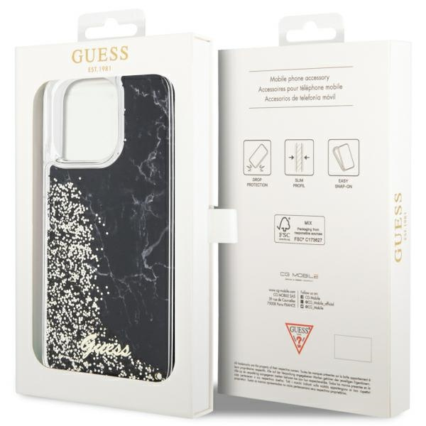 Guess GUHCP14XLCSGSGK iPhone 14 Pro Max6.7" czarny/black hardcase Liquid Glitter Marble