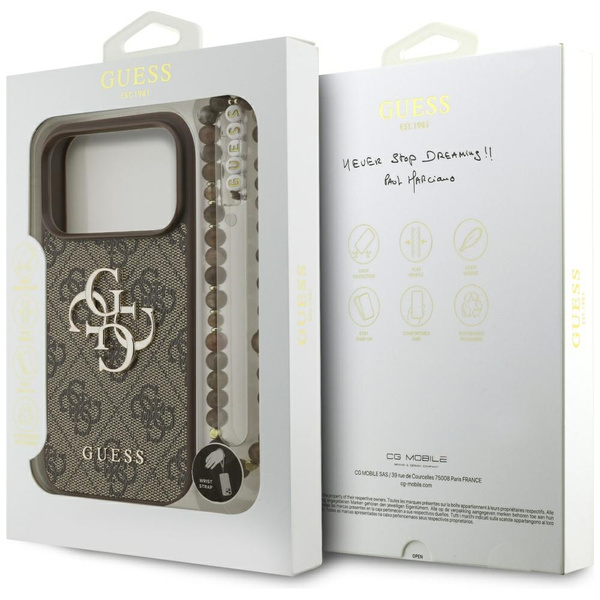 Etui Guess 4G Strap 4G Classic Logo do   iPhone 17 Pro brązowy